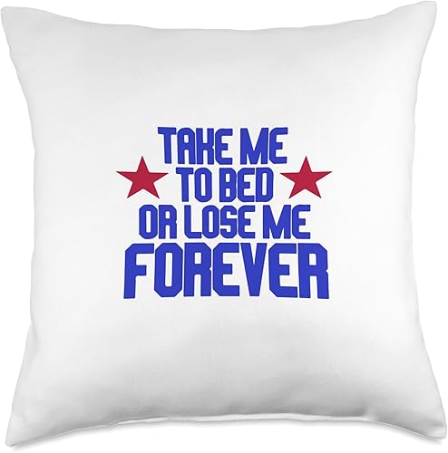 Funny 90s Sayings Nostalgia Apparel Take Me to Bed Or Lose Me Forever - Almohada de 18 x 18 pulgadas, multicolor