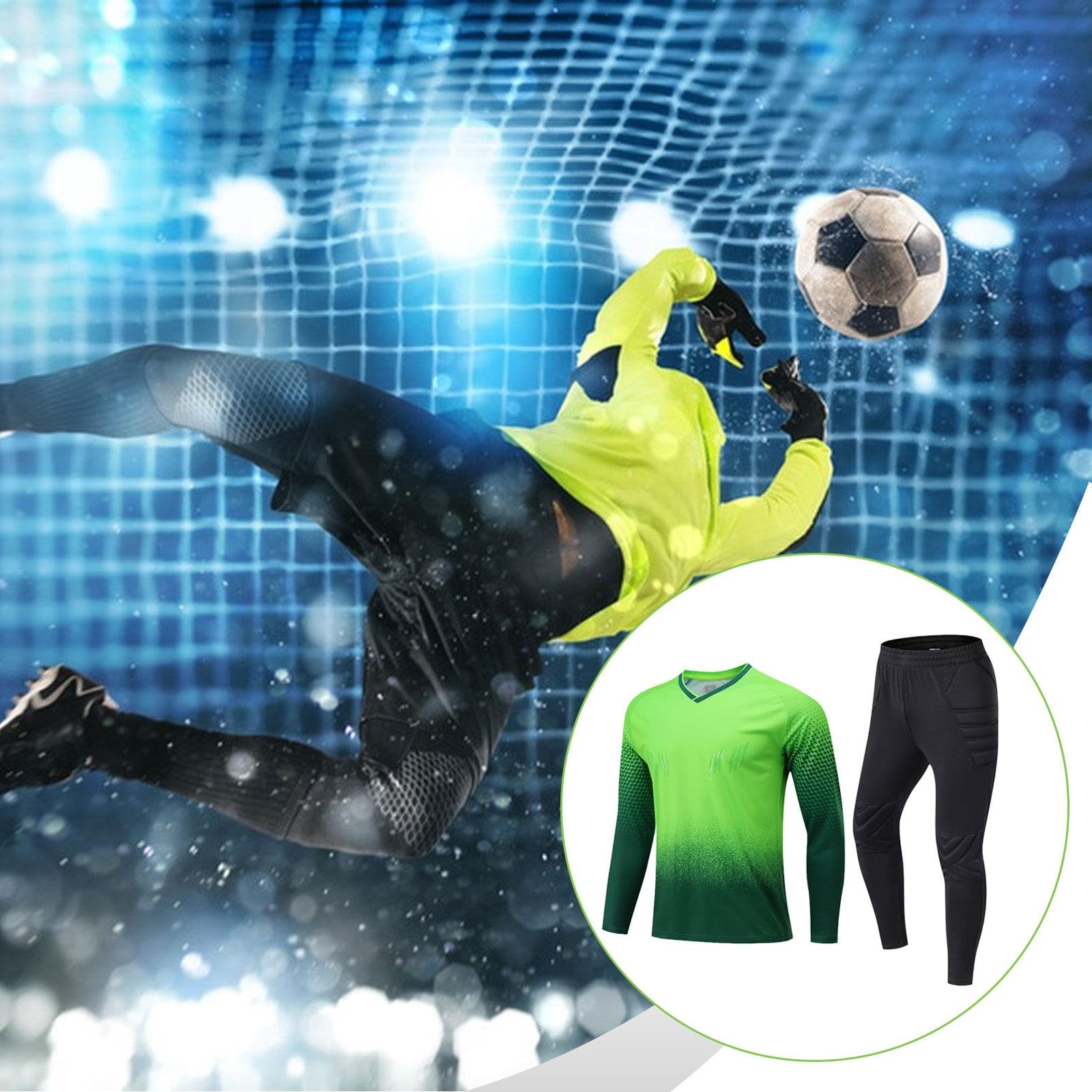 Camiseta Deportiva Acolchada Conjunto Completo Largo Pantalón Camiseta Fútbol Protector Esponja Poliéster Transpirable Adecuado para Jóvenes