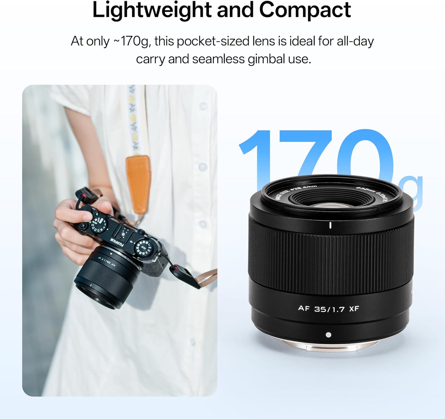 VILTROX 35mm F1.7 for Fujifilm X-Mount, AF 35mm F1.7 Auto Focus Large Aperture Portrait Lens, Compatible with Fuji X-Mount Mirrorless Cameras X-T30 X-T4 X-T3 X-T20 X-S10 X-T200 X-H1 X-T10 X-Pro2