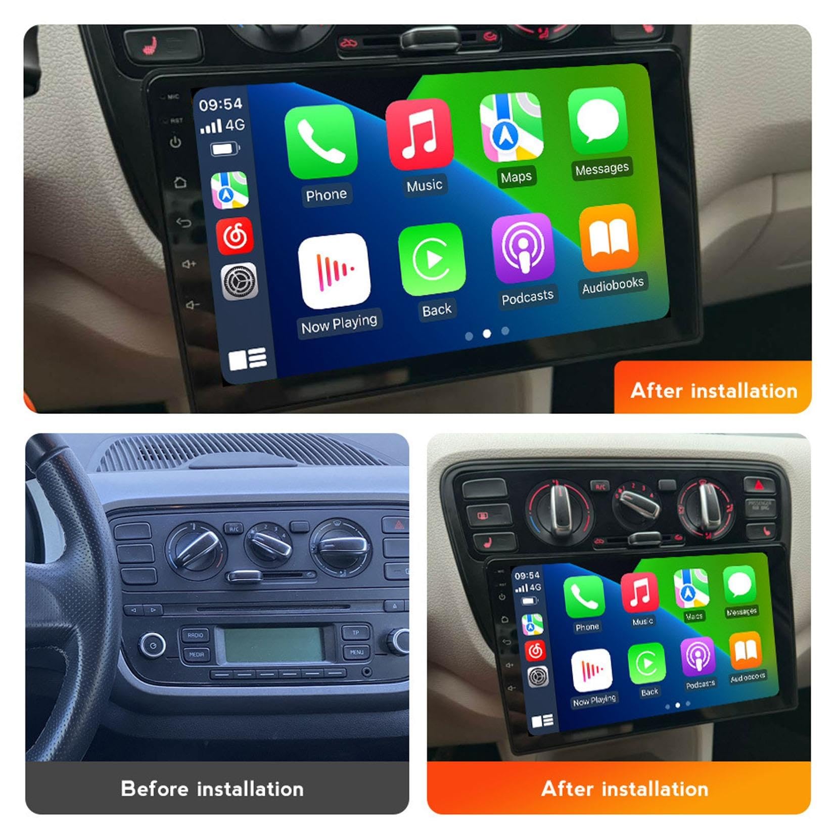 Autoradio Double DIN 9" pour VW UP Skoda Citygo-e iv 2011-2017