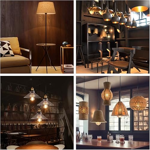 Miniatura 5 de ST58 Bombillas antiguas vintage de 25 W, base E26, 120 voltios, bombillas Edison regulables, vidrio ámbar, blanco cálido 2200 K (paquete de 2)