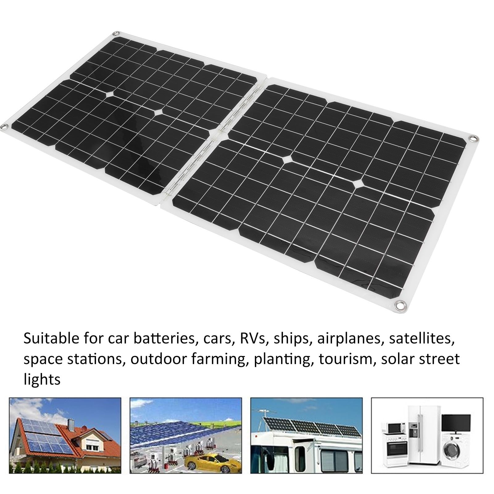 Tyenaza 50 W 2 A Solarmodule, faltbare Polysilizium-Solarmodule, tragbar, für Camping, Reisen, hohe Umwandlungseffizienz