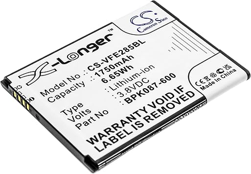 Replacement Battery for Verifone IPAY E285 E285 BPK087-600-01-B BPK087-600-01-C BPK087-600 1750mAh