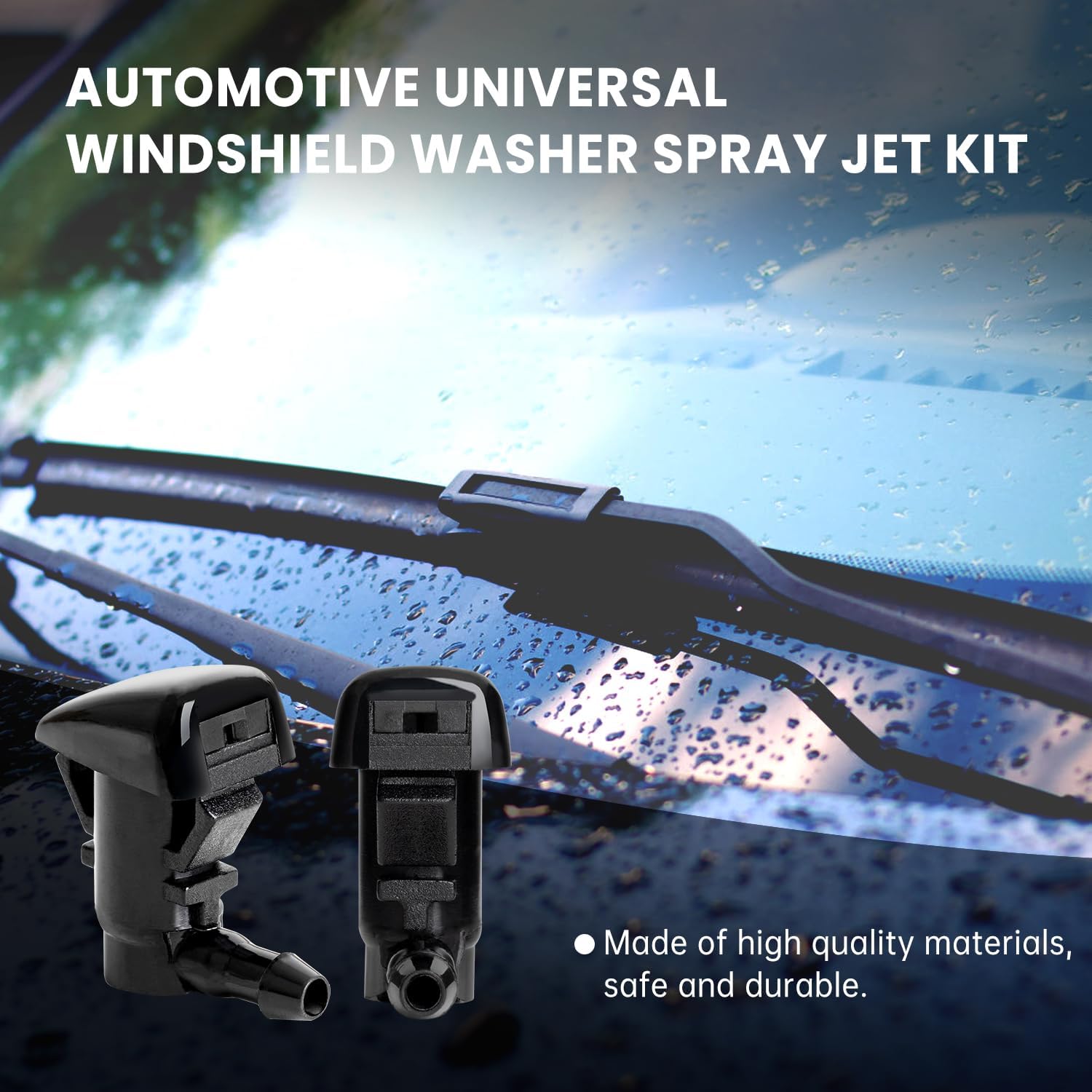 Washer Fluid 7C3Z-17K605-A Wiper Fluid Nozzle Hose Kit Fit For 2008 2009 2010 Ford Super Duty F-250 F-350 F-450 F-550 Windshield Washer Jet Nozzles(Two Fan Spray Hole) & Rubber Tube Kit–Replaces - Foto 8