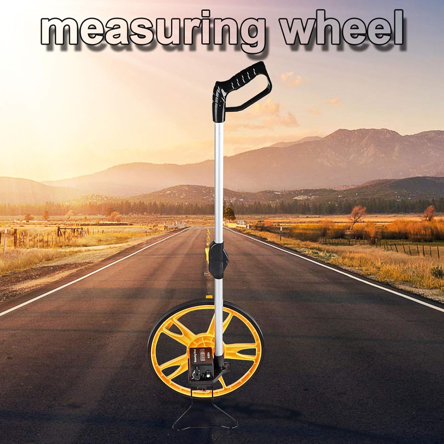 Garosa Foldable Distance Measuring Wheel, TPR Material with Anti Slip Wheel, Accurate Measurement Tool for Land Builders, Farmers, and Surveyors