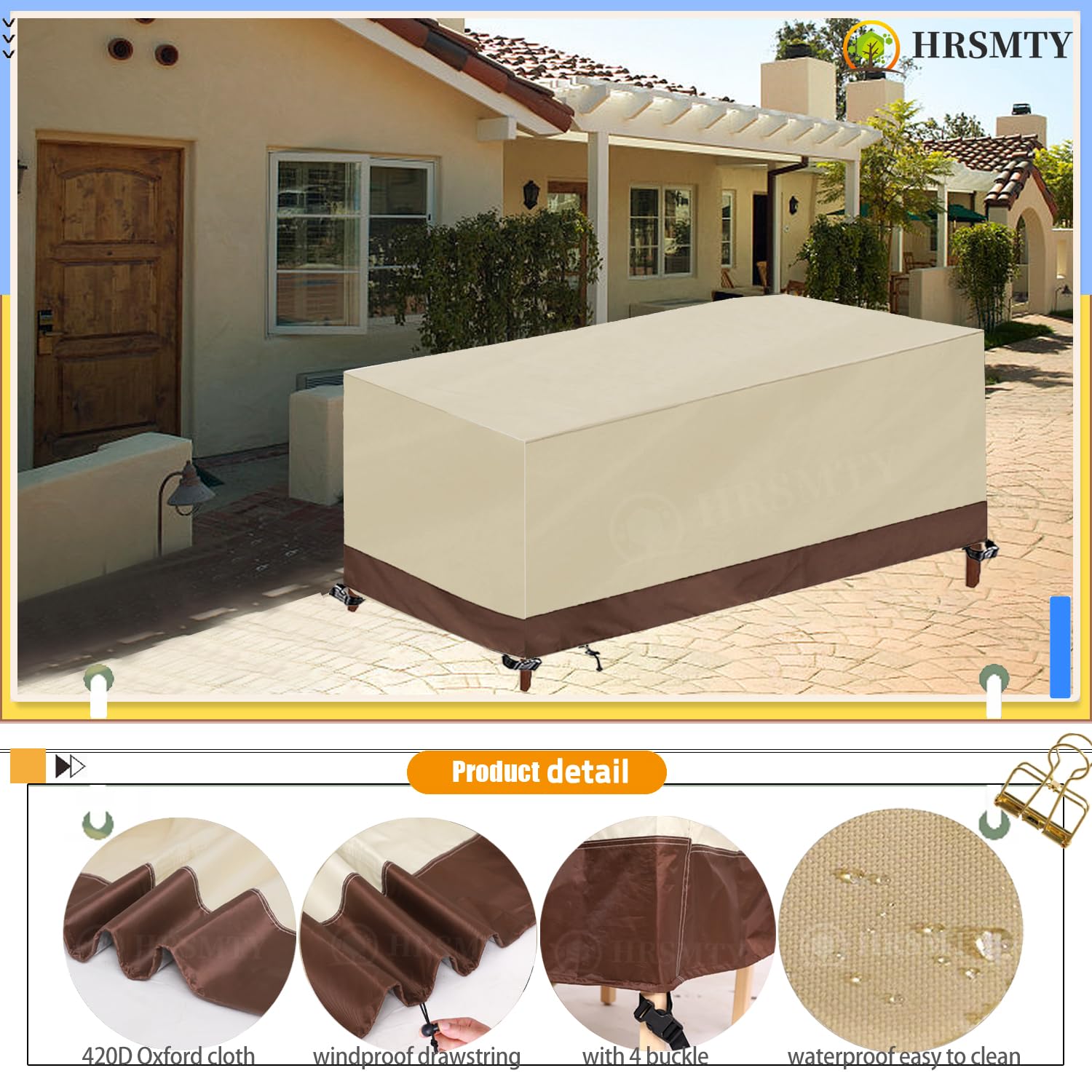 Housse Salon De Jardin 170X100X85Cm Exterieur Bâche Table De