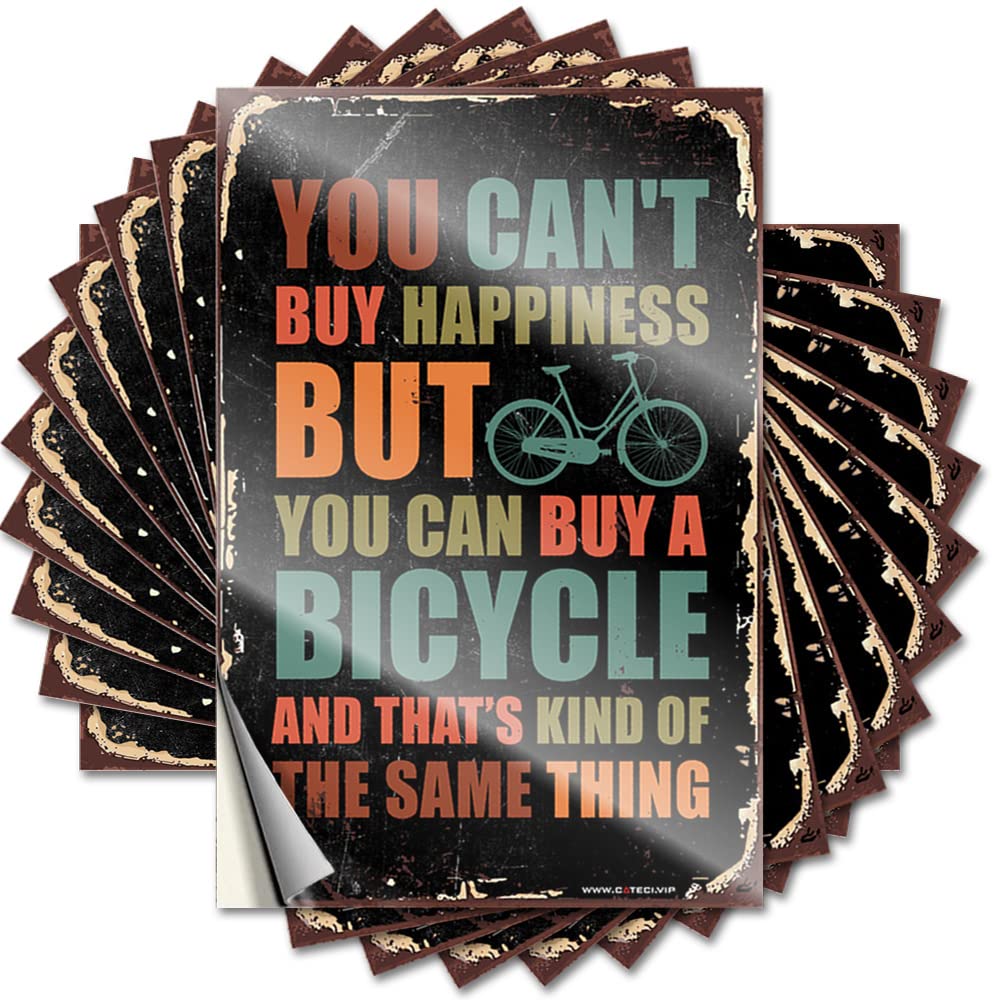 Housewarming Tattoos Garage | You Can't Buy Happiness But You Can Buy A Bicycle Positive Quick Sticker Pack(6X9CM)