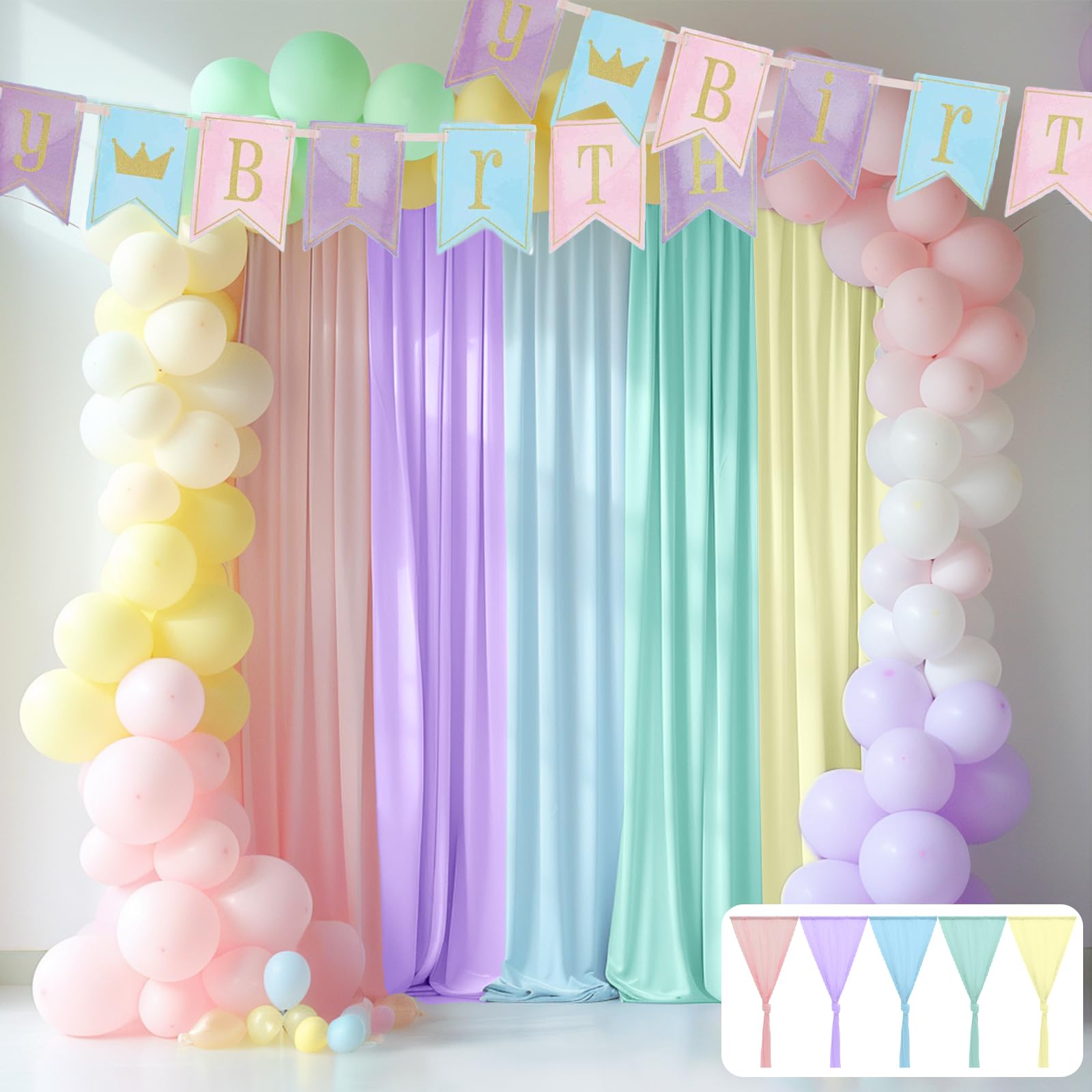 Unicorn Backdrop Pastel Rainbow Backdrop for Girls Birthday Baby Shower Unicorn Theme Party Decorations 10×10ft