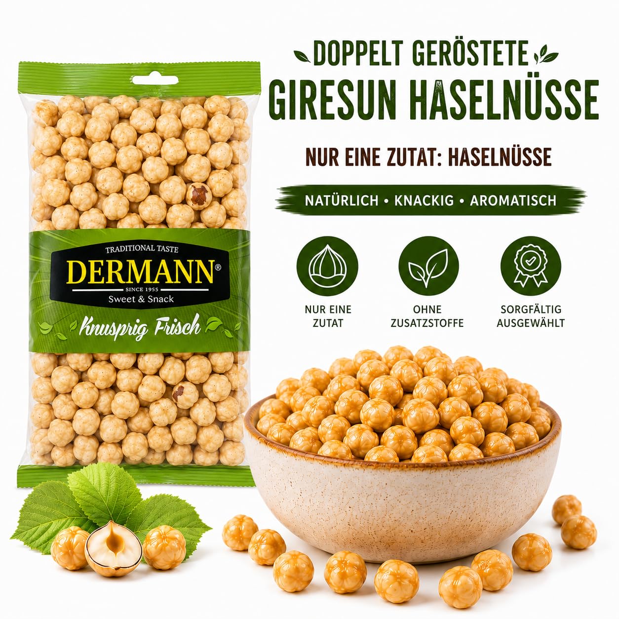 Giresun Doppelt Geröstete Haselnüsse 800 g, Frisch und Knusprig