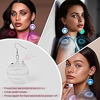 Vista 4 de RAHAN LED Earrings Disco Ball 16 Colors Light,Rechargeable Light Projecting Light up Earrings for Women Dance Party Halloween Costume Accessories