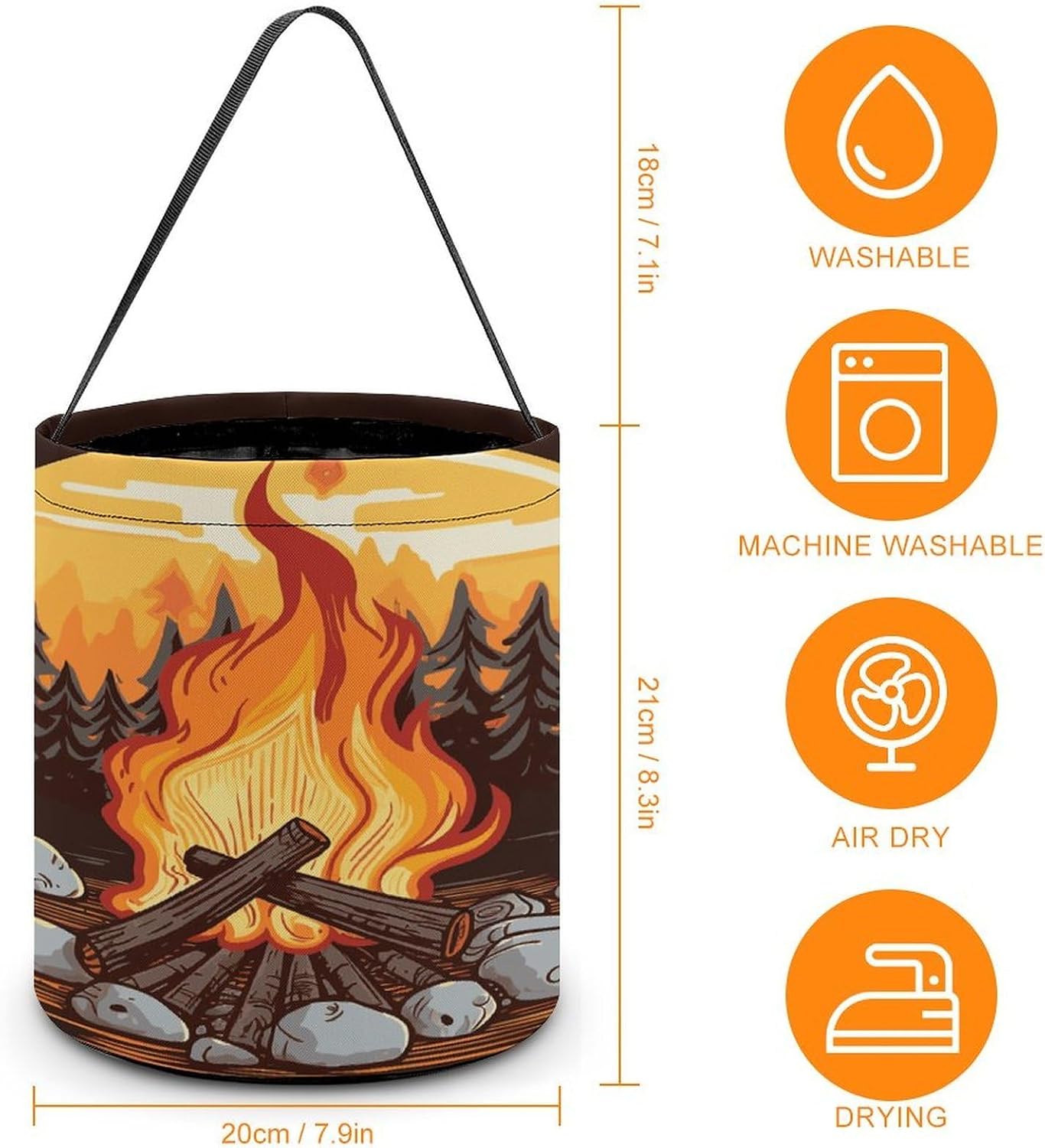 LLUTSNTH Bonfire Halloween Tote Treat Bag for Trick Or Treat image 2