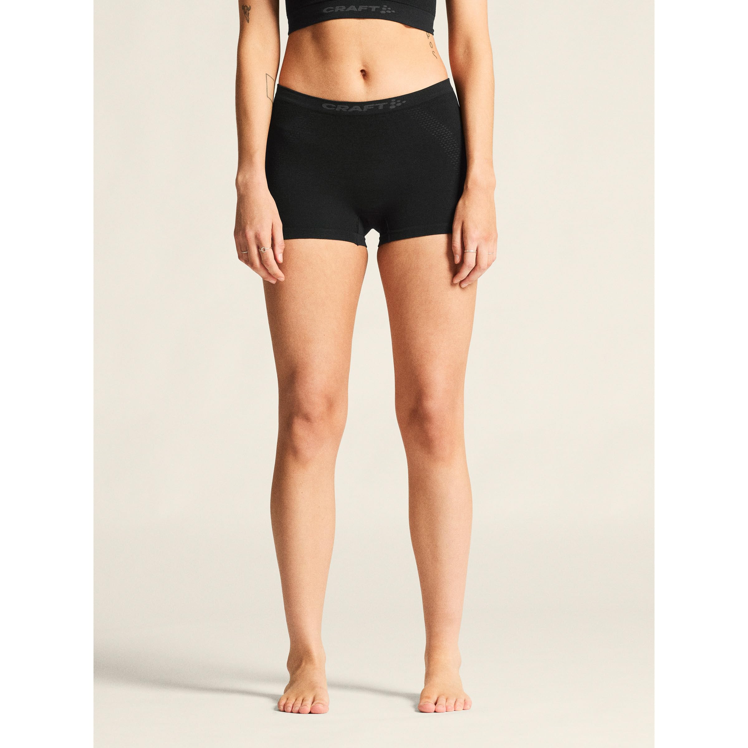 Craft Donna Wool Seamless Boxer Pantaloni, Black, S|XS