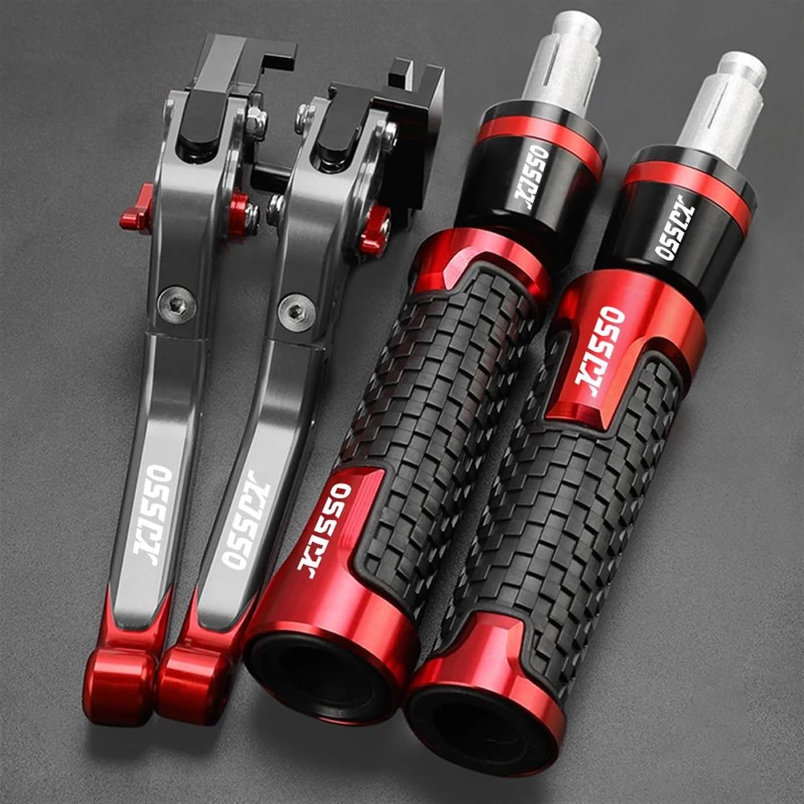 VTAIEX Motorbike Accessories Accessories Motorcycle for Y-AMAHA XJ550 XJ Xj 550 1981 1982 1983 1984 1985 Adjustable Clutch Levers Hand Grips Handlebar Ends(Black- Silver)