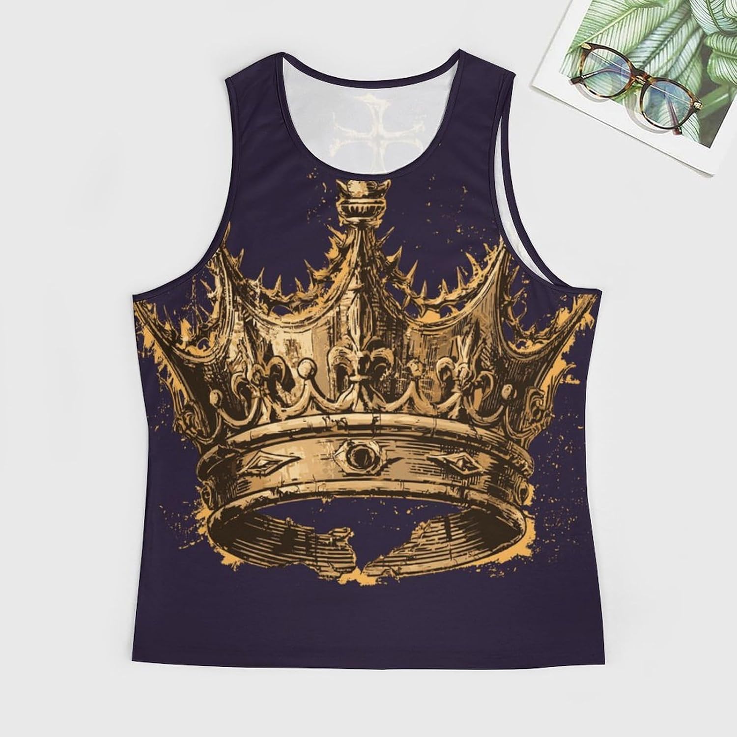 Broken Crown Men's All Over Print Muscle Tank Top Sleeveless V Neck Workout Gym Casual Sports Tee S‑5XL