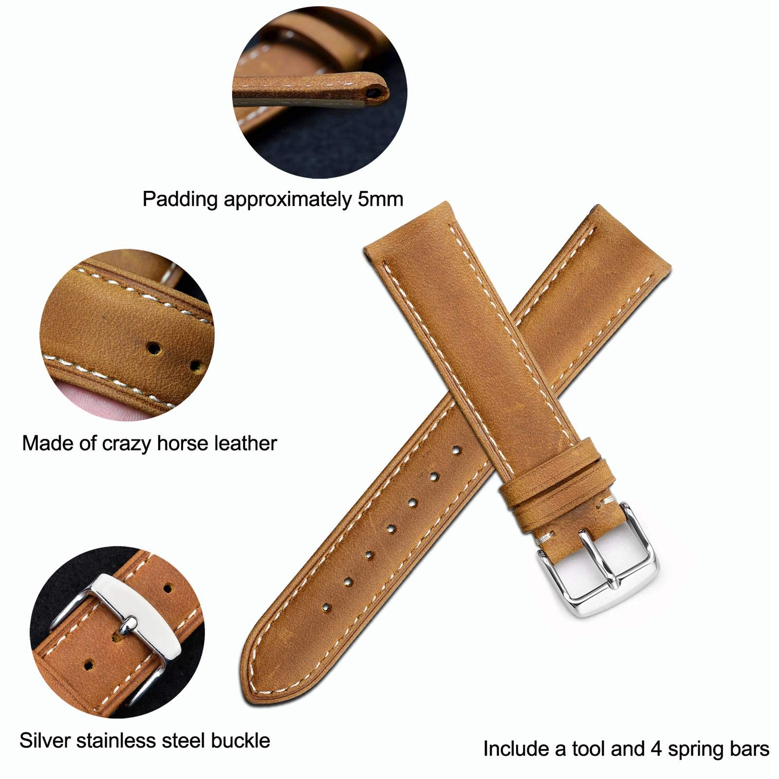 WOCCI Uhrenarmband Schnalle – Ersatzschnalle Aus Edelstahl, Wählbare Größe (8–22 Mm)