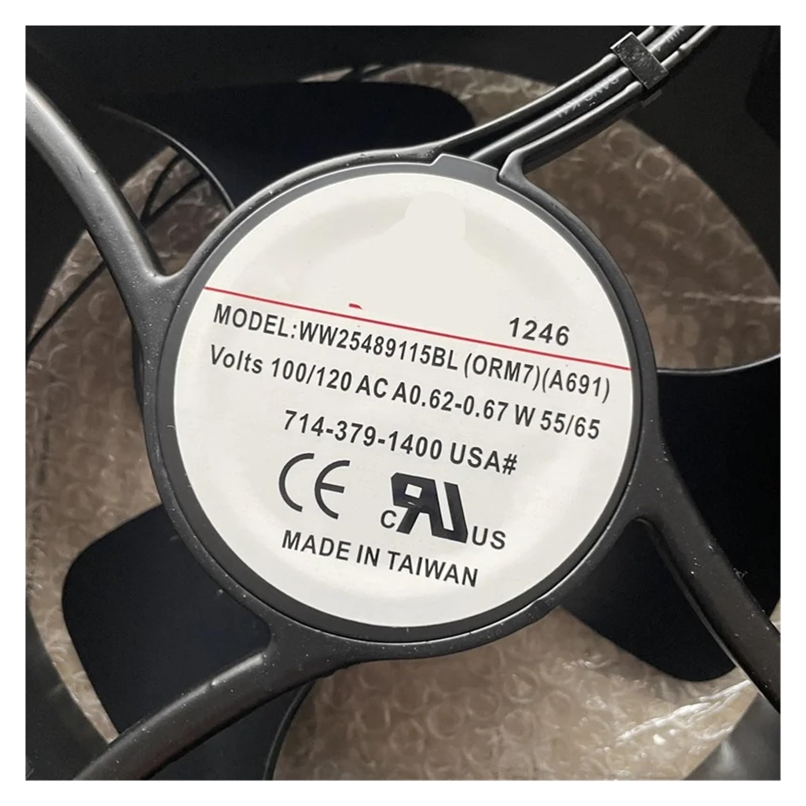 Ventilador de refrigeración WW25489115BL ORM7 A691 100V 120V 55W 65W