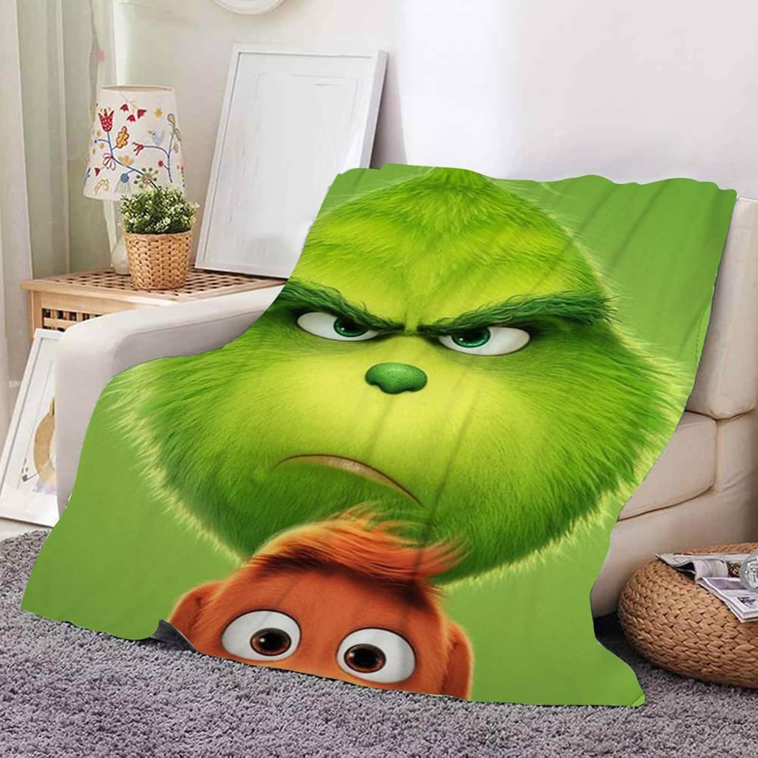 Grinchmas Christmas Blankets and Throws, Green Monster Super Soft