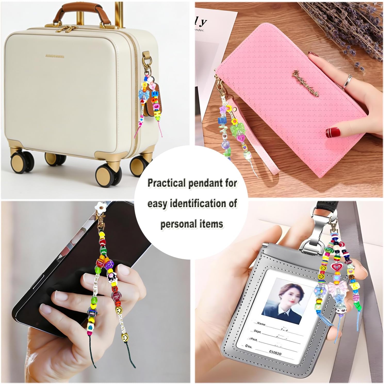ROPIKIS Bead Keychain Making Kit - 540 PCS 8 Keychains Acrylic Beads Rugby Football/Heart Star Flower/Letter Alphabet Name for Key Chain Bag Charm Jewelry, Crafts Supplies Gift for Girl Women