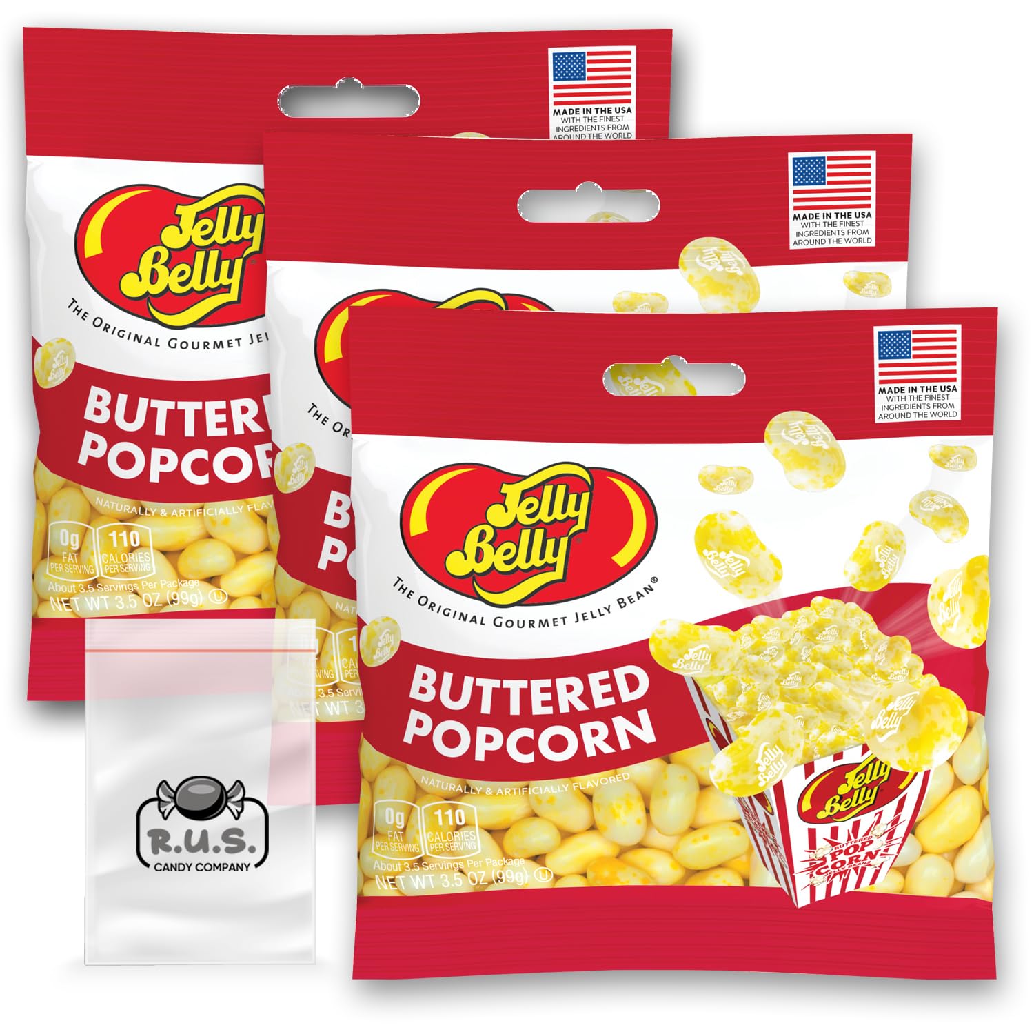 Jelly Belly Buttered Popcorn Jelly Beans 3 Pack 3.5 oz