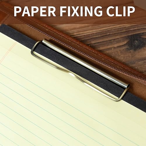 Miniatura 5 de Cuaderno de notas hecho a mano de piel de caballo loco vintage (A4), organizador de negocios con asa, para iPad ProMicrosoft Surface Protableta de