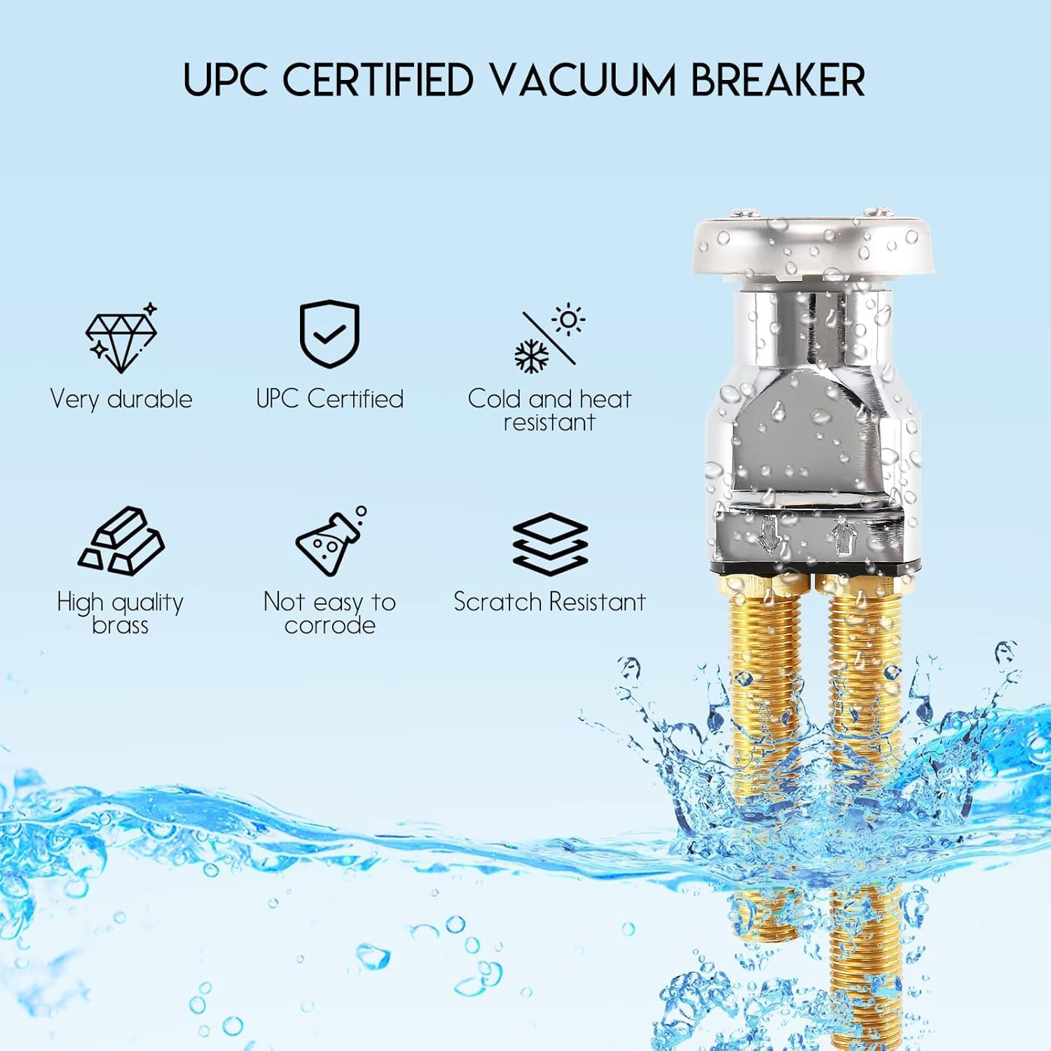 LukLoy All-in-One Salon Shampoo Bowl Faucet Vacuum Breaker Kit, Complete Set Salon Sink Parts for Salon Shampoo Bowl and Bed, 1/4" Nut Beauty Salon hose and sprayer for Barber Shop Spa Center