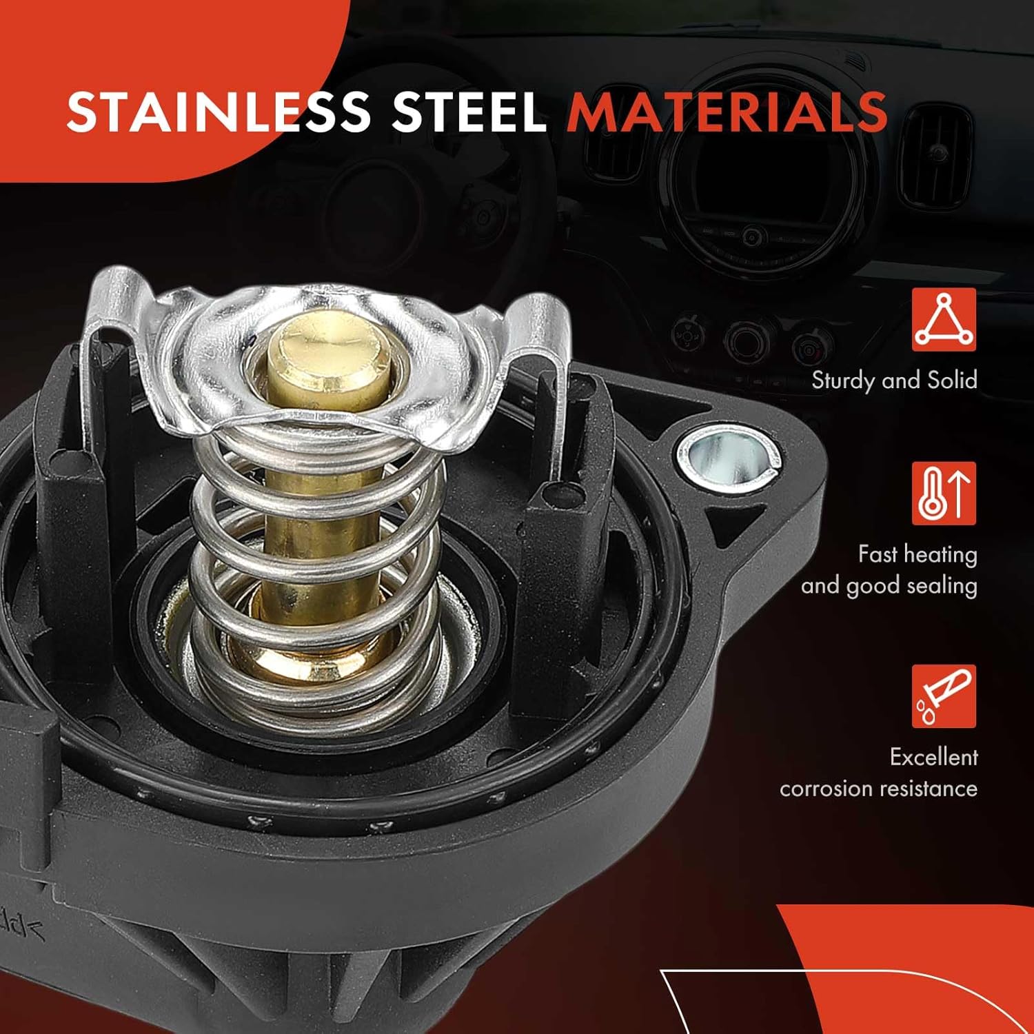 A-Premium Engine Coolant Thermostat Housing Assembly Compatible with Ram 1500 2014-2018 3.6L, 1500 Classic 2019-2022 3.6L
