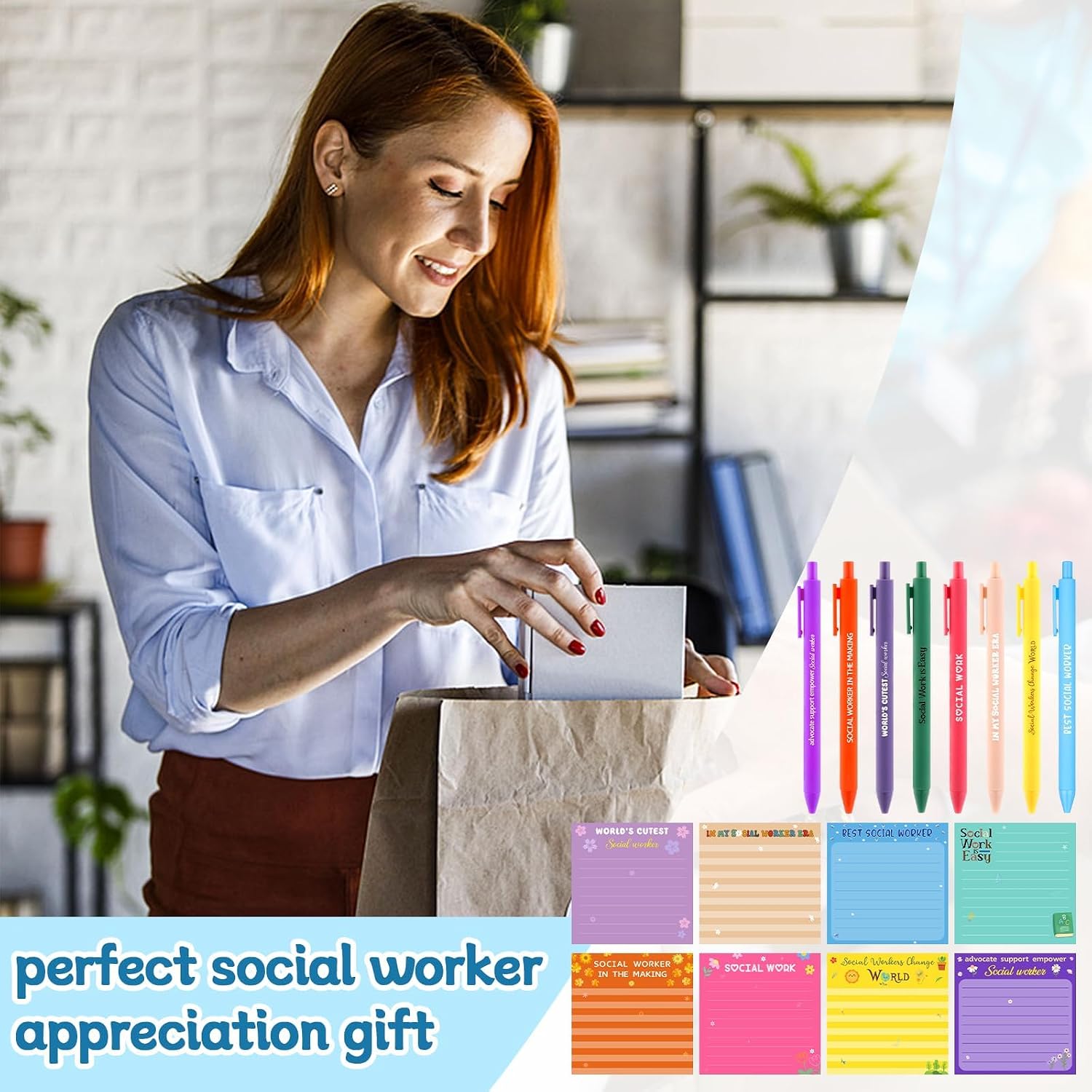 48 Pcs Social Worker Gifts Social Work Sticky Notes Ballpoint Pen image 5