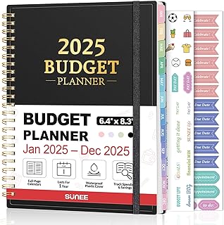 2025 Budget Planner - Monthly Budget Book from JAN 2025 - DEC 2025 with Expense Tracker Notebook, A5 Size (6.4" x 8.3") Bi...