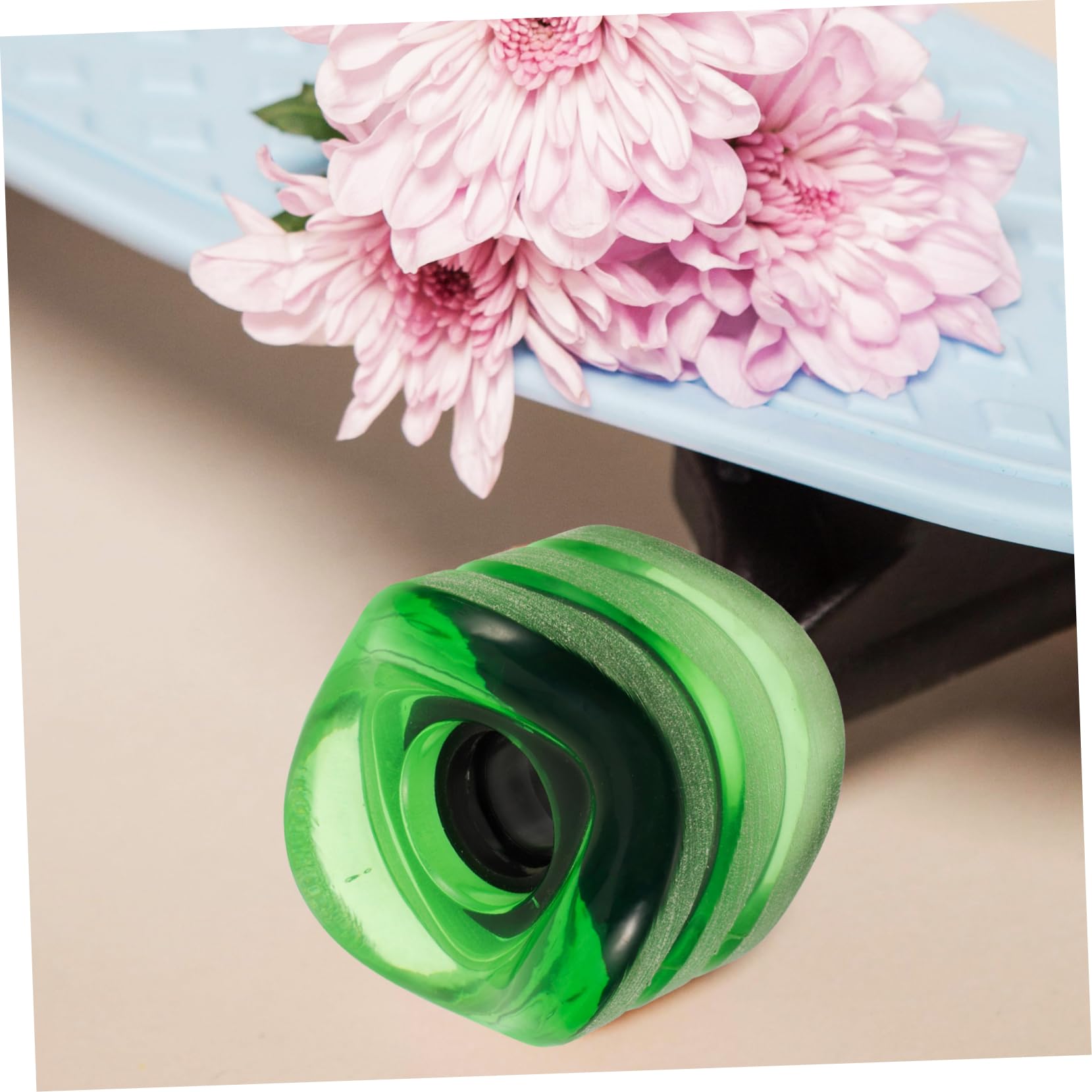 Abaodam 4pcs Curved Edge Skateboard Wheel Replacement Transparent PU Wheel for Danceboarding Street Brushing and Wave Elasticity for Enhanced Stability and Control