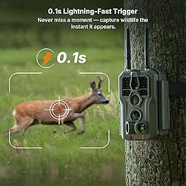 GardePro E8 2.0 Trail Camera WiFi 64MP 4K Game Camera with Dual Antennas, No Glow Night Vision, Motion Activated, App Control, IP66 Waterproof for Wildlife or Property