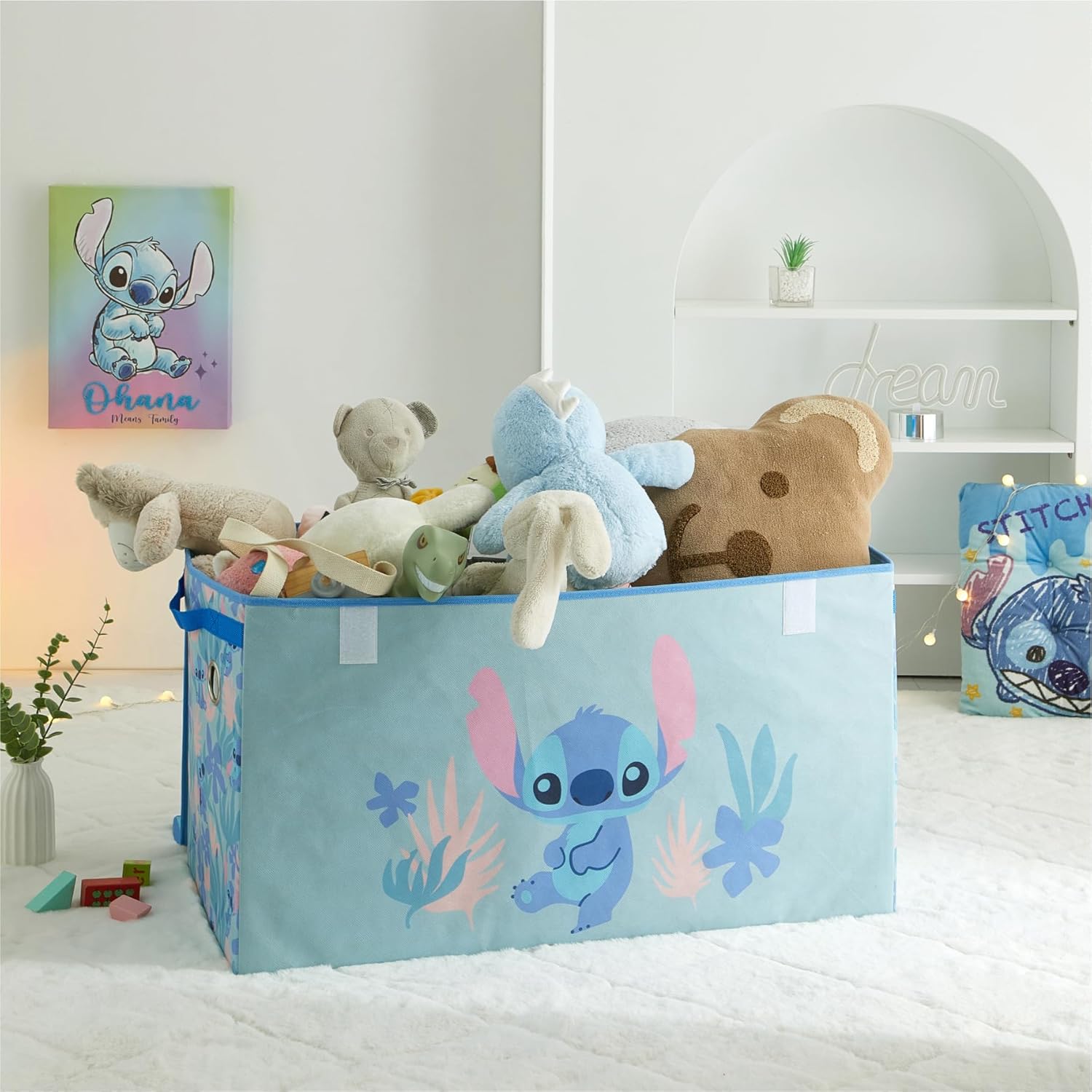 Disney Stitch Collapsible Storage Trunk – Durable Organizer with Soft Lid – 28.5'' x 14.5'' x 16'' – Toy Chest & Storage Bin for Kids Bedroom, Playroom, or Nursery - Image 7