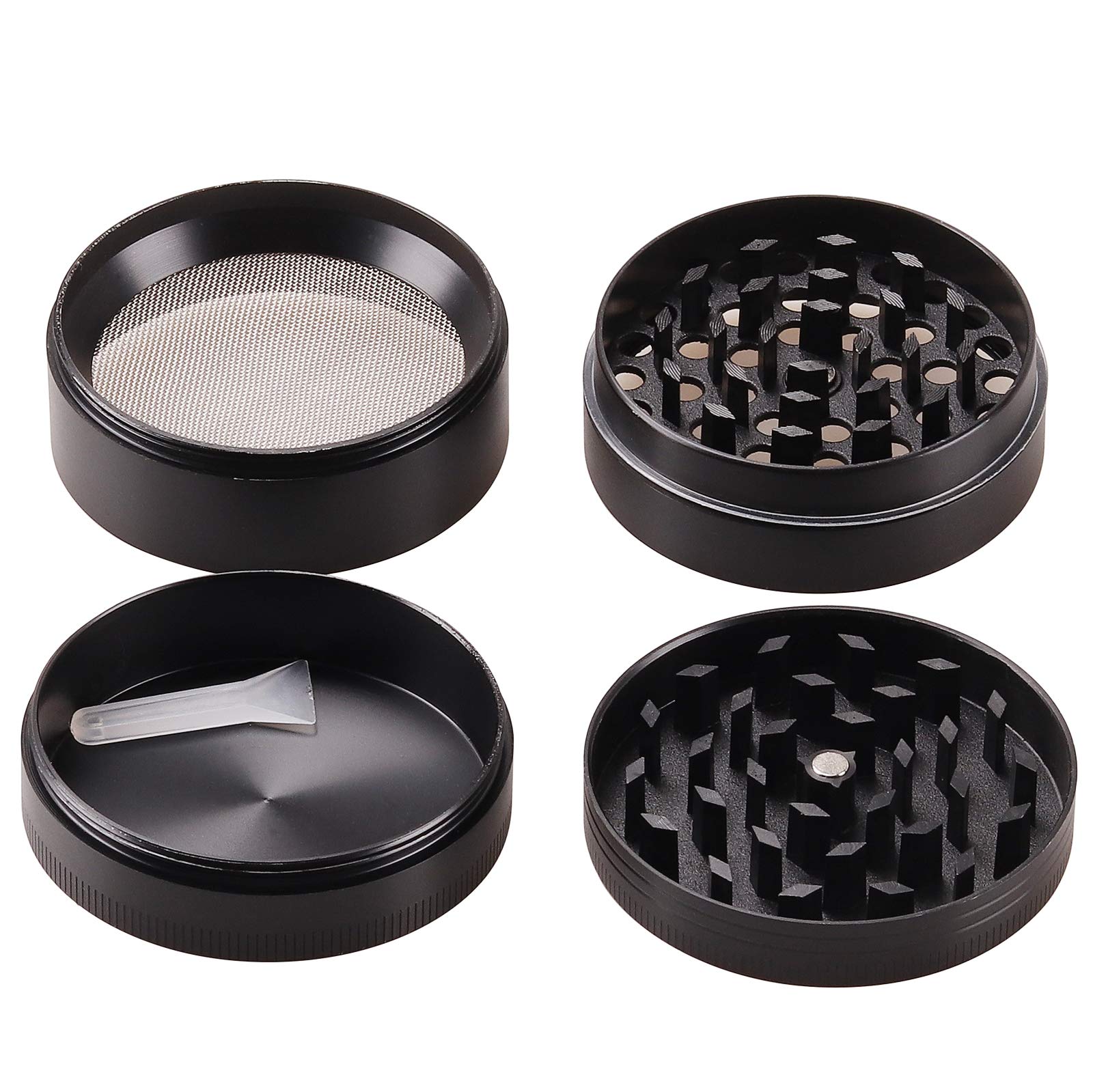 Macinino Per Spezie In Metallo - 50 Mm, 4 Strati Con Setaccio E Raschietto - Foto 4