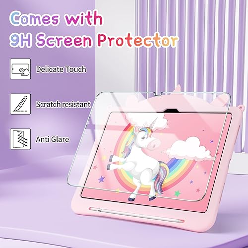 Miniatura 2 de VOFUOE Funda para iPad A16 de 11 generación 2025, para iPad de 10 generación 2022 de 10.9 pulgadas con protector de pantalla, llavero de muñeca,