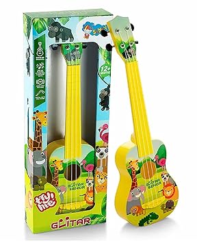 YUIOP - Mini Musical Guitar Toy for Kids - Cute Animal Theme - 4 String Mini Guitar - Funny Instrument