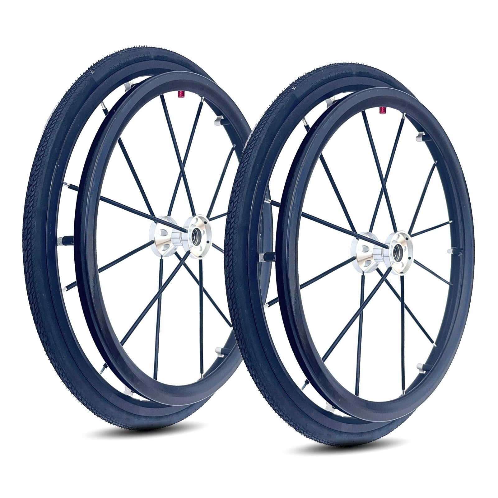 1 Par 24 Pulgadas Rueda Trasera de Repuesto para Silla de Ruedas Deportiva, 24×1 Poliuretano Rueda Inflable, 12,7mm Rodamientos