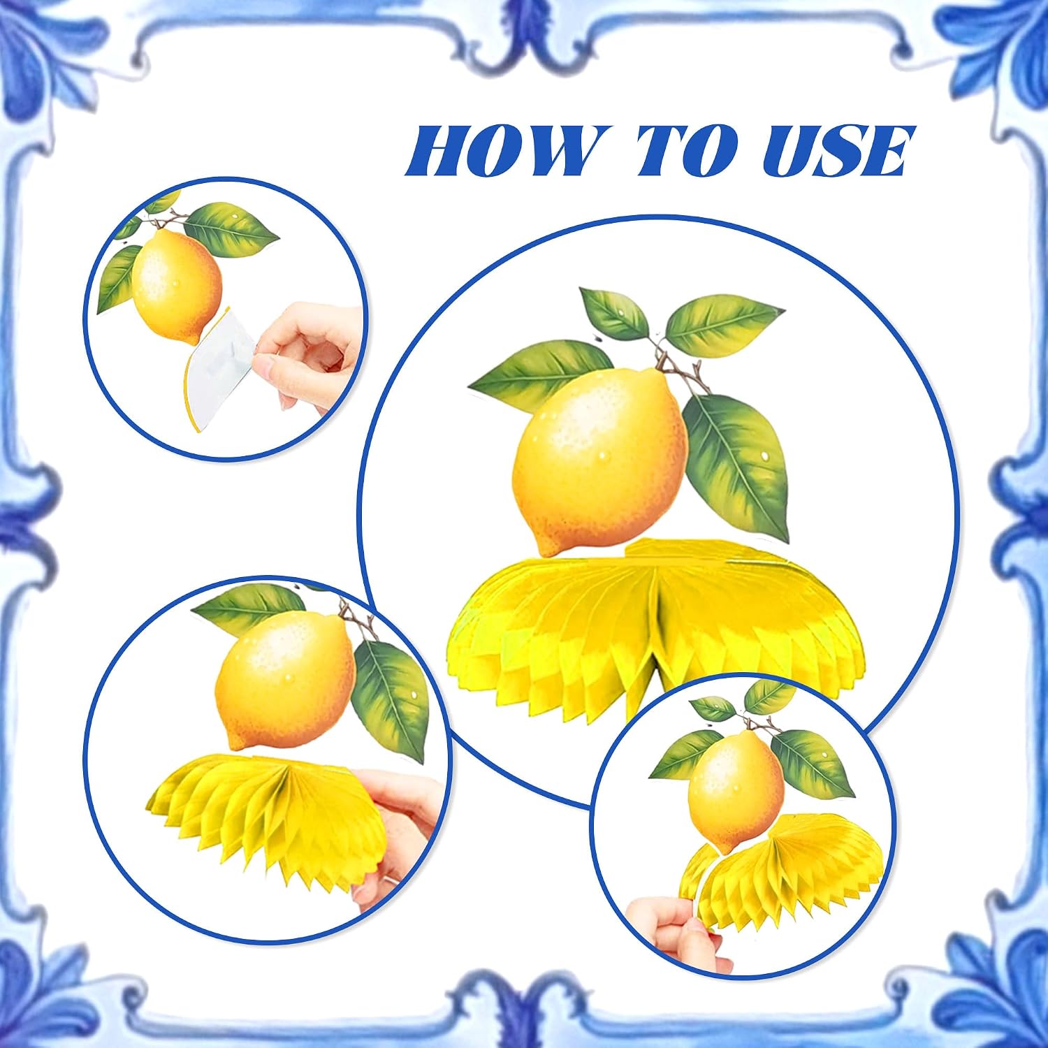 Capri Lemon Honeycomb Centerpieces Table Decor Italian Summer Party Decor image 5