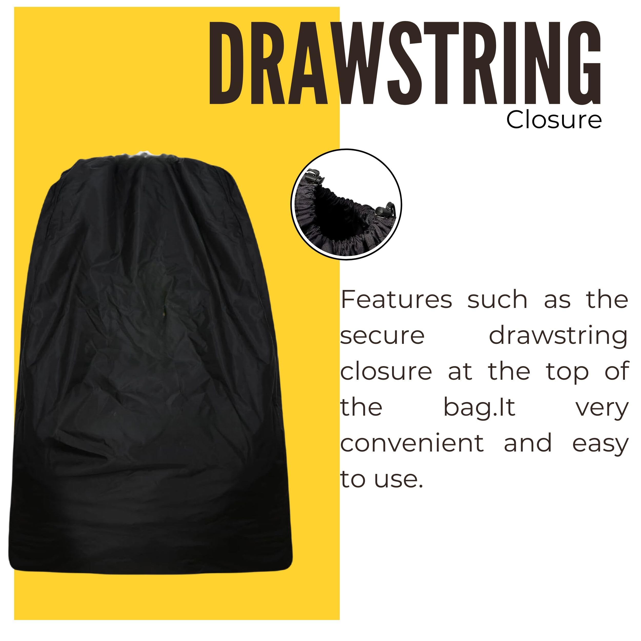 Phillin Baby Stroller Cover - Water Resistant and Stylish Protection Case for Your Baby Car Seat with Shoulder Strap and Drawstring Closure Waterproof Rain and Travel Dust Cover for Stroller's (Black) - Image 3 thumbnail