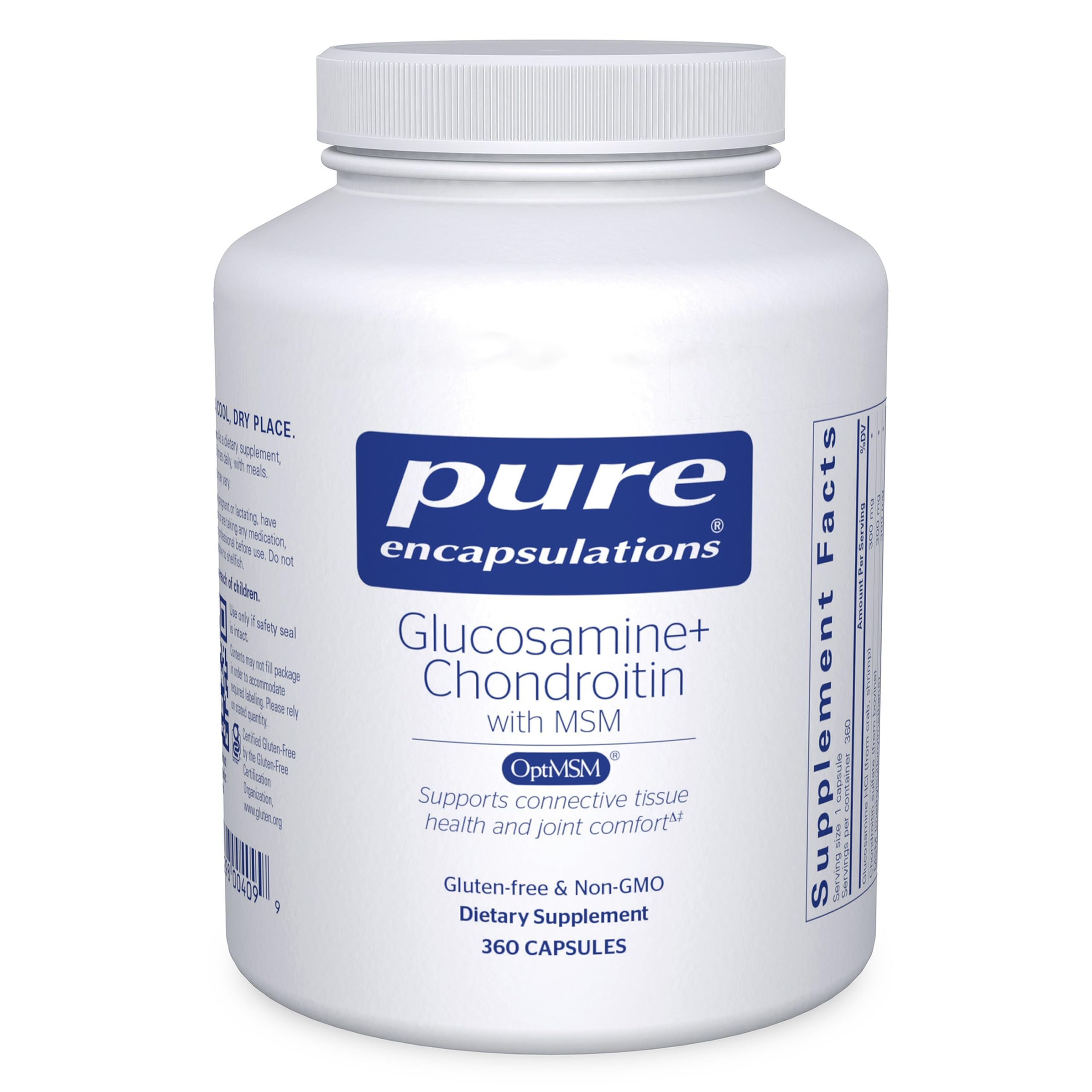 Pure Encapsulations Glucosamine Chondroitin with MSM, 360 Capsules 360 Count (Pack of 1)