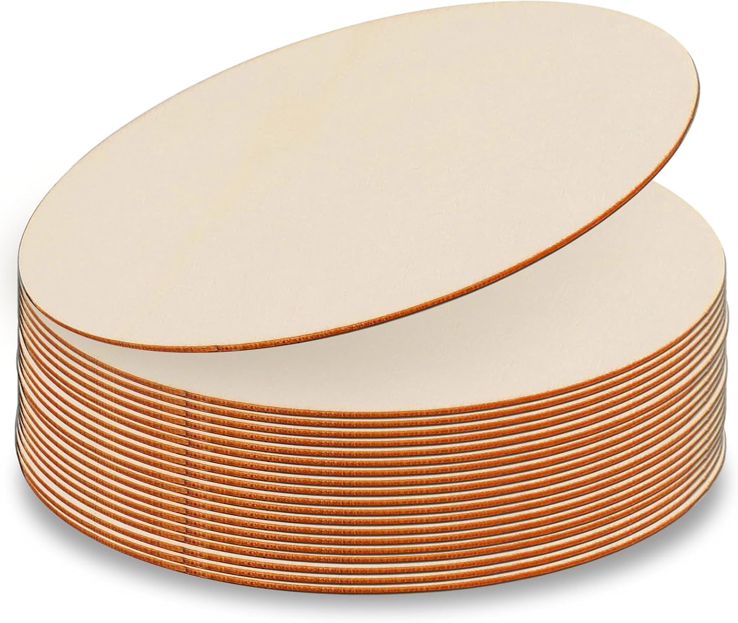 Okrągłe krążki drewniane, 20 okrągłych, 15 cm, nieobrobione płyty drewniane o grubości 2,5 mm, sklejka, do prac DIY, dekoracji ścian lub podstawek