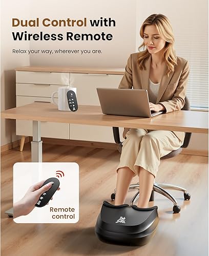 Miniatura 7 de BOB AND BRAD Masajeador de pies con calor y control remoto, Elegible para FSA Elegible para HSA, máquina masajeadora de pies Shiatsu con masaje