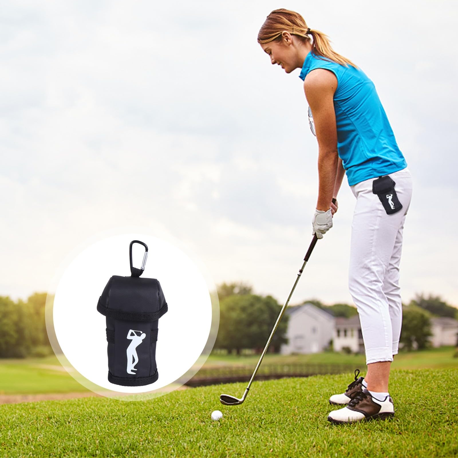 Tragbare Golfball Tasche aus Leichtem Material Kompakte Mini Aufbewahrungstasche für Bälle Einfache und Praktische Golfzubehör Tasche für Unterwegs und Platzsparendes Verstauen
