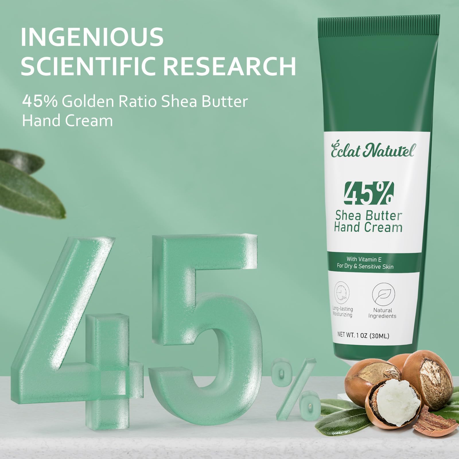 Amazon.com : ÉCLAT NATUREL Shea Butter Hand Cream, Made with 45