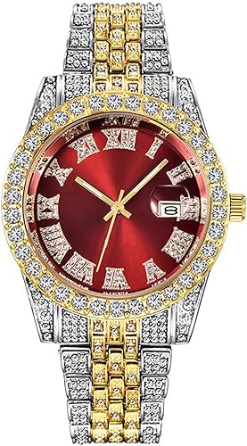 Miniatura 7 de SENRUD Reloj de pulsera analógico de cuarzo con diamantes de imitación de cristal para hombre