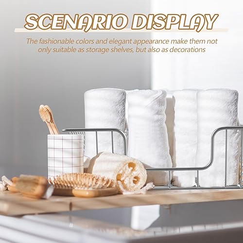 Miniatura 6 de Yeaqee 6 bandejas de papel de alambre apilables, organizador de papel de metal para escritorio, almacenamiento para oficina, hogar, aula, escuela,