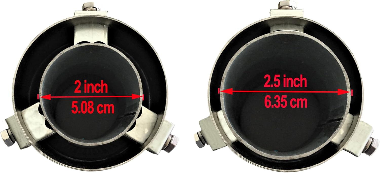 NETAMI Universal Exhaust Tip Stainless Steel Resonated Matte Black Bolt-on 2 Pack