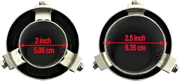 NETAMI Universal Exhaust Tip Stainless Steel Resonated Matte Black Bolt-on 2 Pack