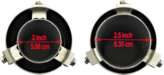 NETAMI Universal Exhaust Tip Stainless Steel Resonated Matte Black Bolt-on 2 Pack