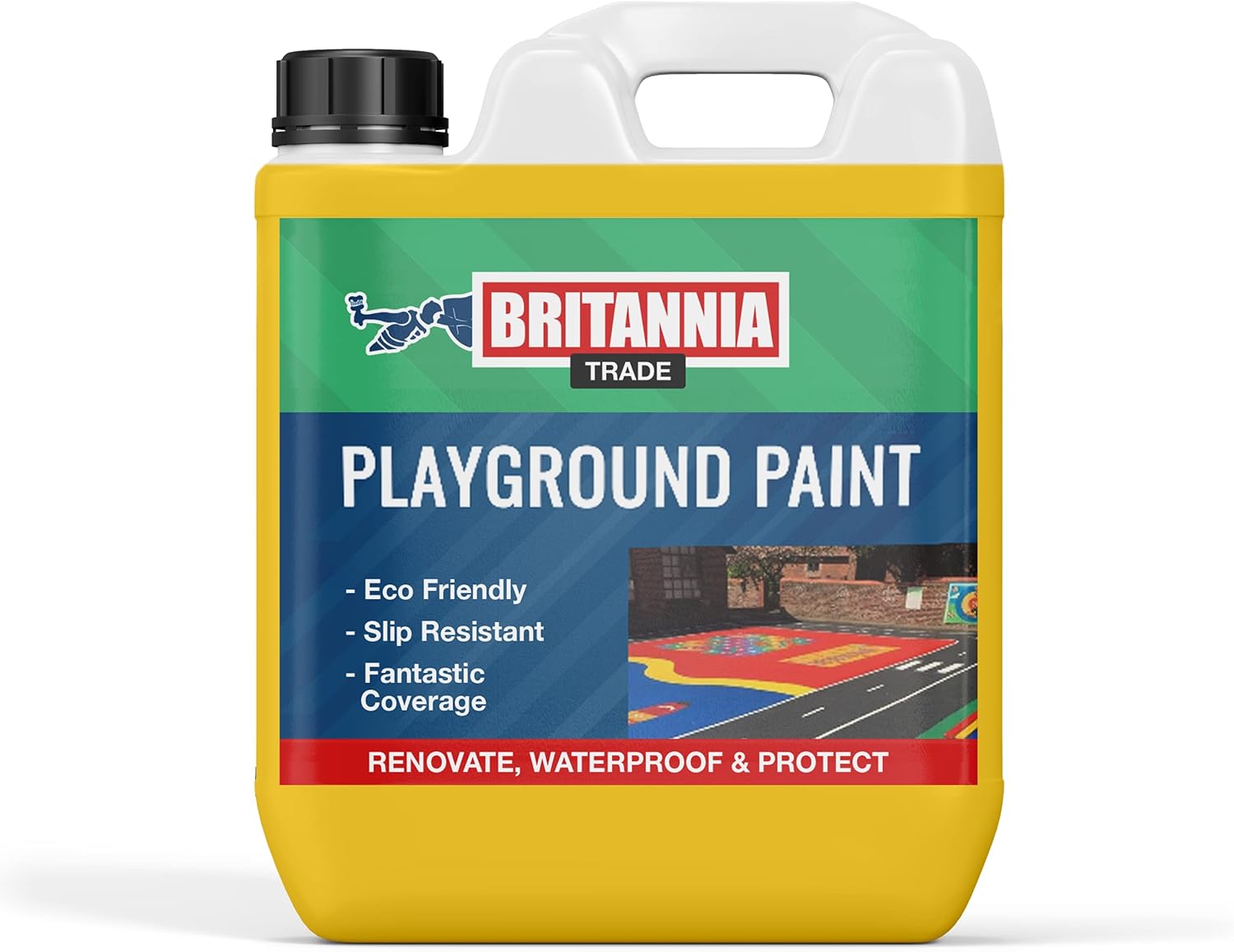 Britannia Playground Paint Yellow 5 Litre Ideal For Tarmac