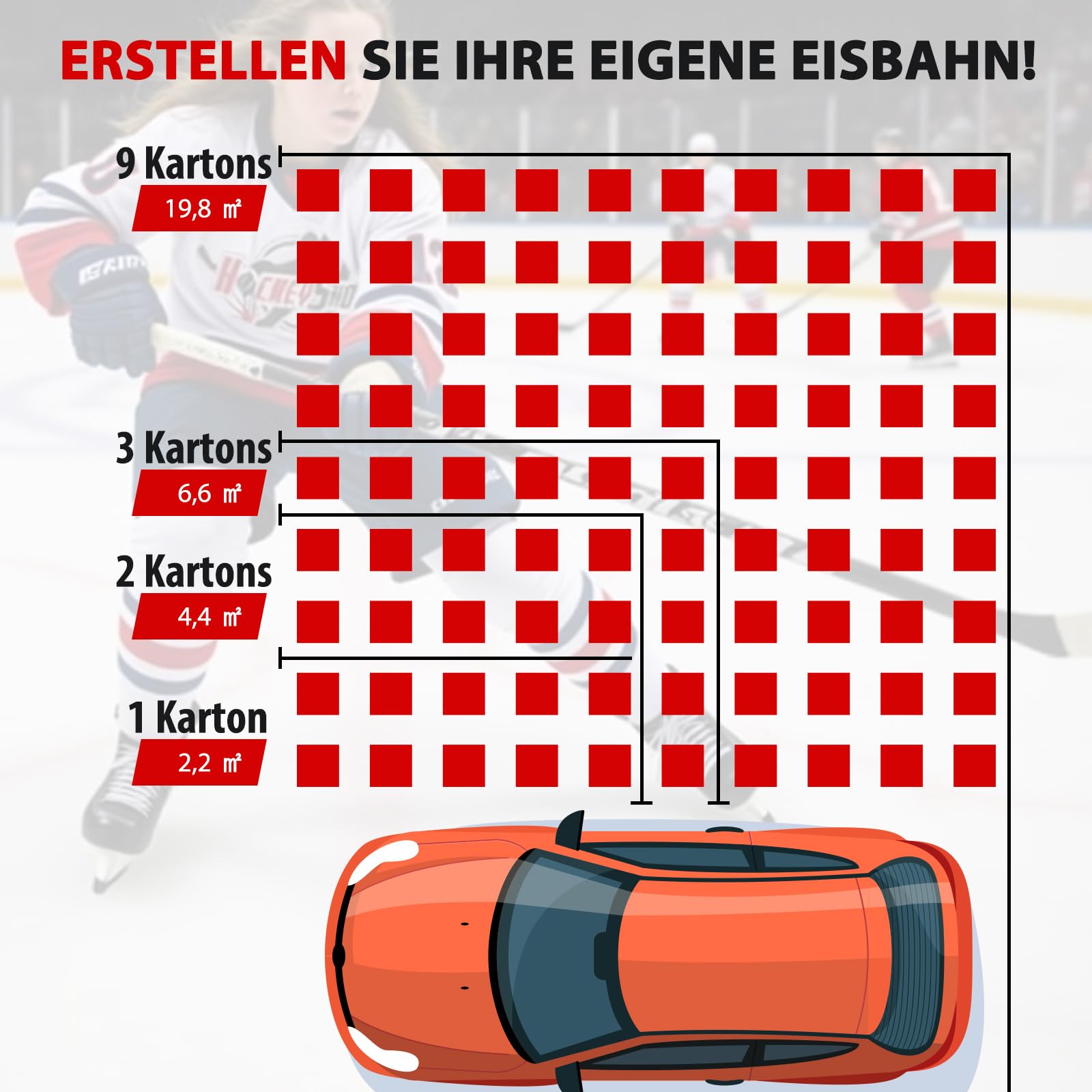 COSTWAY Dryland Płytki lodowe, zestaw 10 sztuk, 46,5 x 46,5 cm, mata podłogowa do hokeja, antypoślizgowa i syntetyczna, sprzęt treningowy do hokeja, deska do strzelania, na świeżym powietrzu