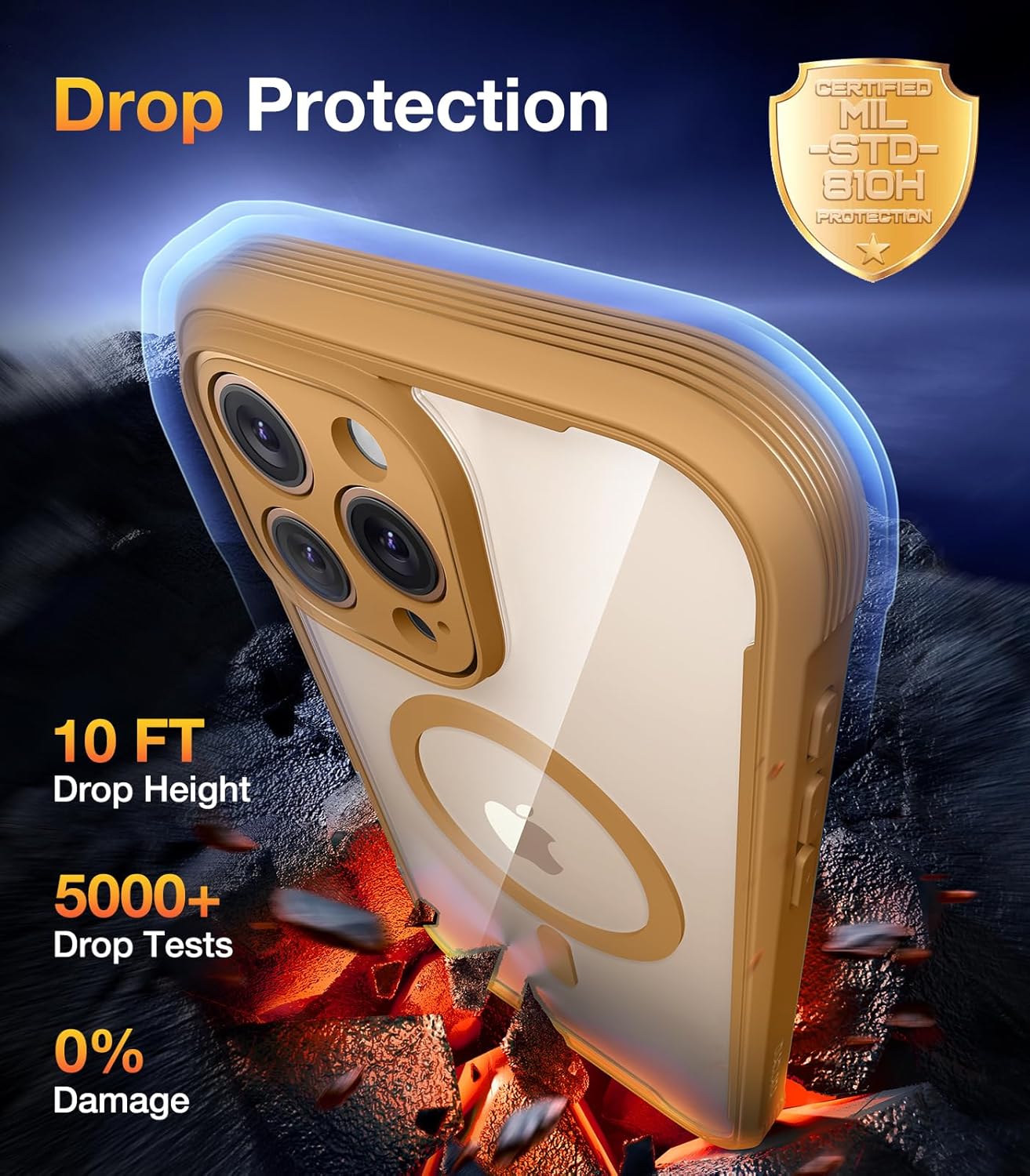 Diaclara Magnetic Designed for iPhone 16 Pro Case, Full Body Rugged with Touch Sensitive Anti-Scratch Screen Protector, Compatible with MagSafe, Soft Bumper Case for iPhone 16 Pro 6.3'', Brown - Image 3